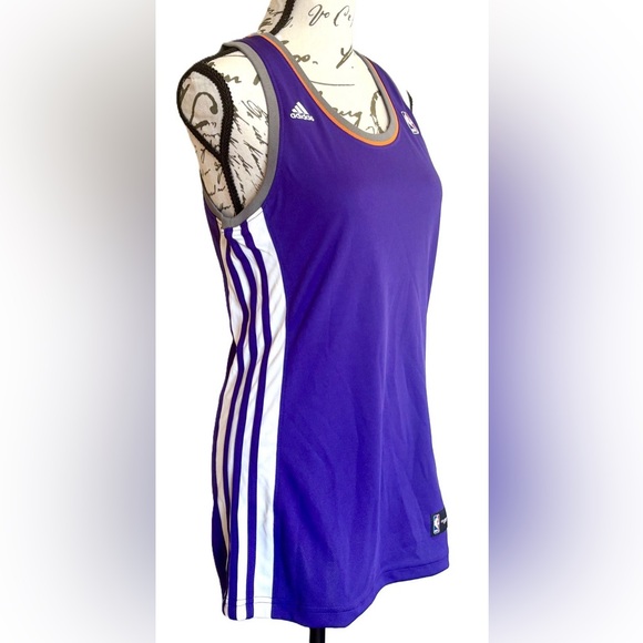 Purple/White/Gray/Orange Women's Adidas NBA for Her Sleeveless Tank Jersey NWOT - Picture 4 of 8